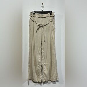 Ann Taylor Wide Leg Linen  Pants in Tan Women’s Size 8 Inseam 32” NWT